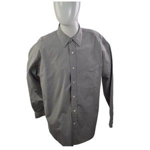 DISTINCTION Men sz 16 Shirt Long Sleeve Buttons Up 100% cotton 2 ply
